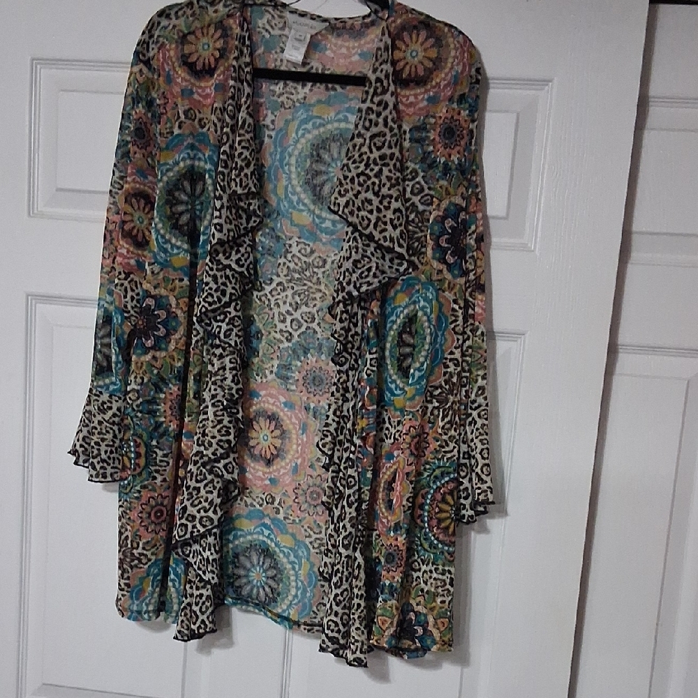 Multiples Multicolor Patterned Cardigan